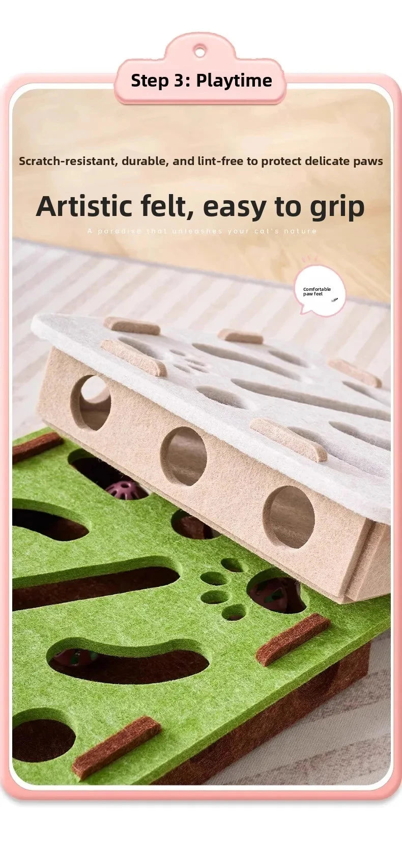 Interactive Felt Cat Toy