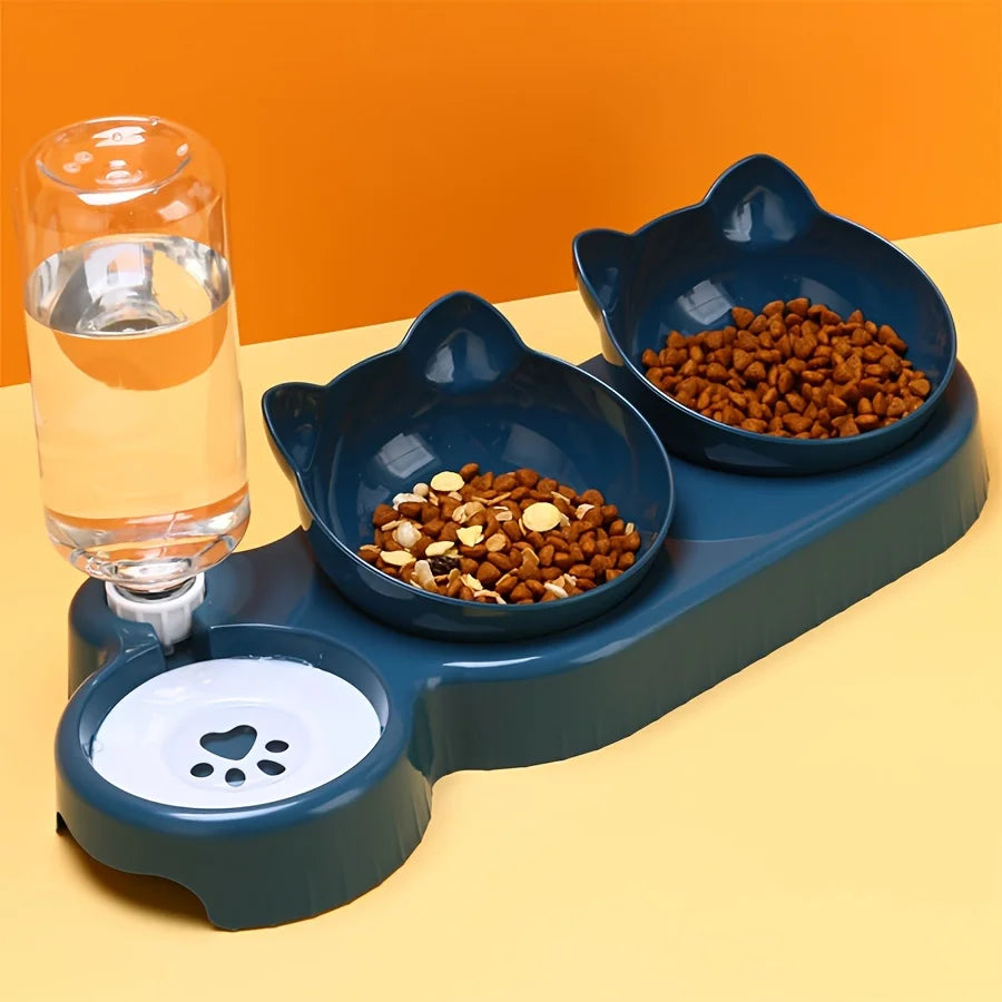 3-in-1 Cat Food & Water Bowl.