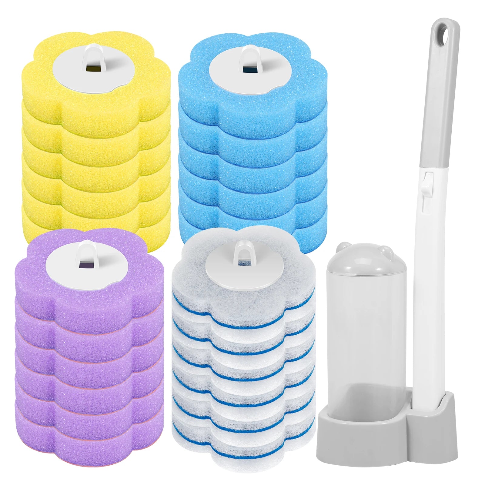 Disposable Toilet Brush Set with Elegant Holder
