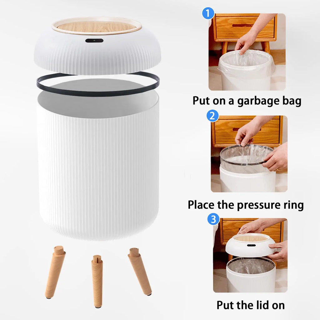 Smart Motion Sensor Trash Can with Lid