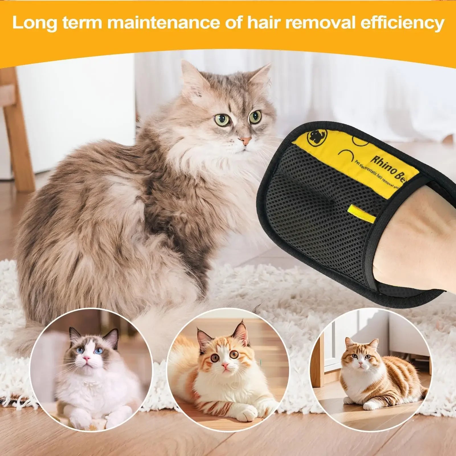Pet Hair Removal Grooming Glove.