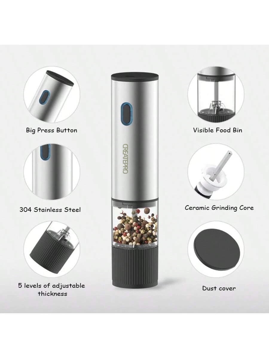 Rechargeable Electric Salt and Pepper Grinder Set