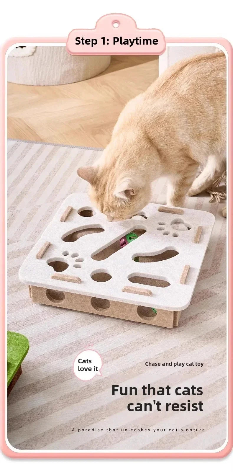 Interactive Felt Cat Toy