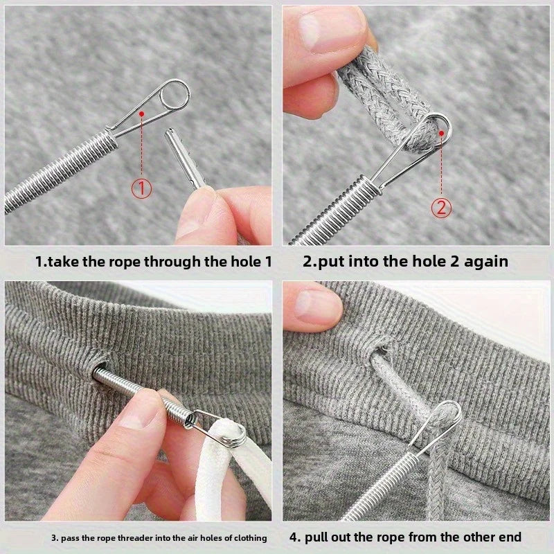 Effortless Drawstring Threader Clip for Clothing & DIY Repairs