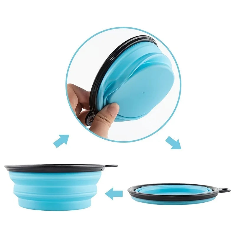 Collapsible Travel Pet Bowl for Dogs & Cats