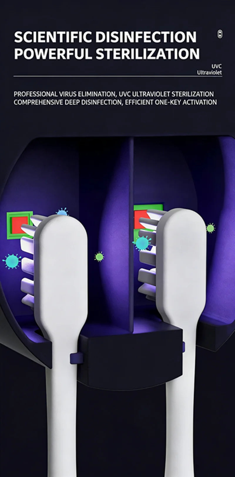 Smart Portable Toothbrush Sterilizer with Charge Display
