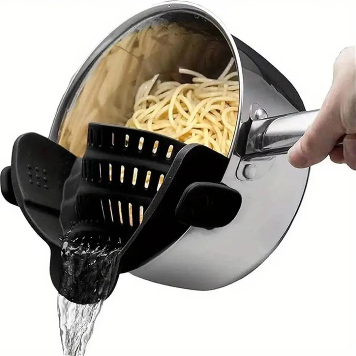 Adjustable Clip-On Pot Strainer for Easy Draining