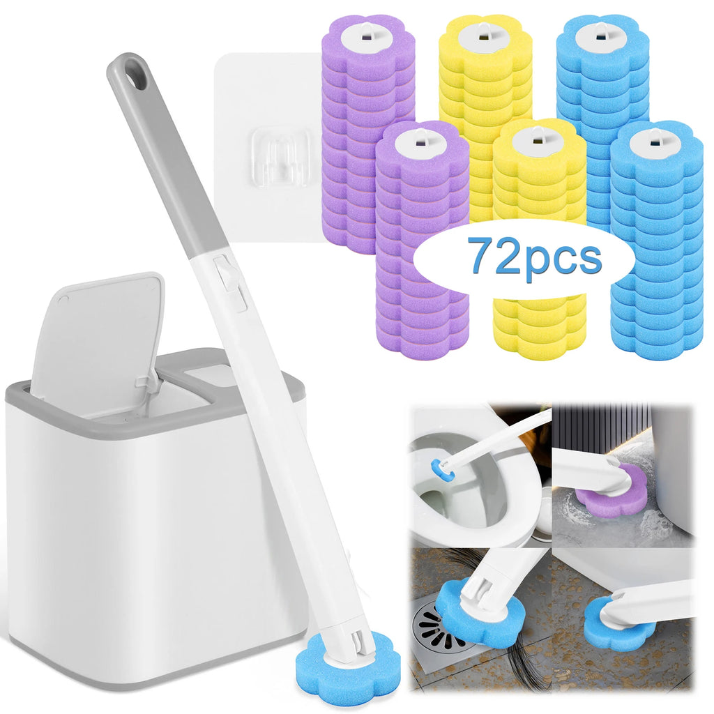 Disposable Toilet Brush Set with Elegant Holder