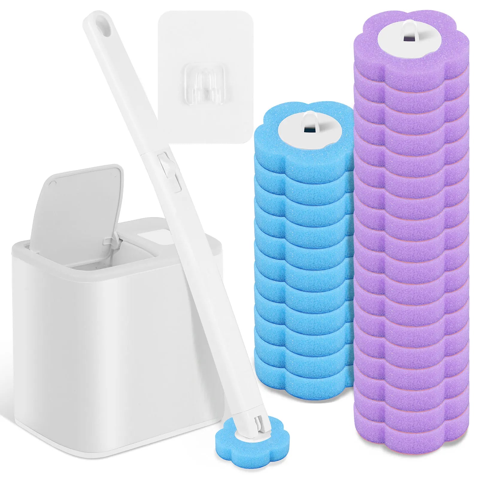 Disposable Toilet Brush Set with Elegant Holder