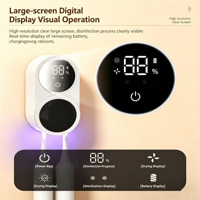 Smart Portable Toothbrush Sterilizer with Charge Display