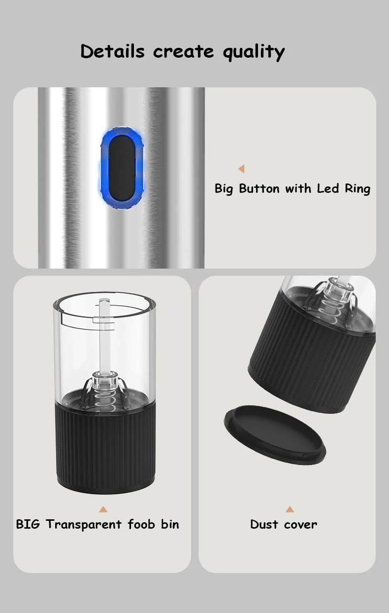 Rechargeable Electric Salt and Pepper Grinder Set