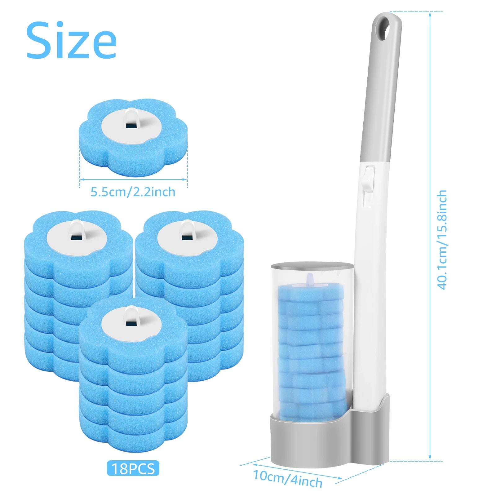 Disposable Toilet Brush Set with Elegant Holder