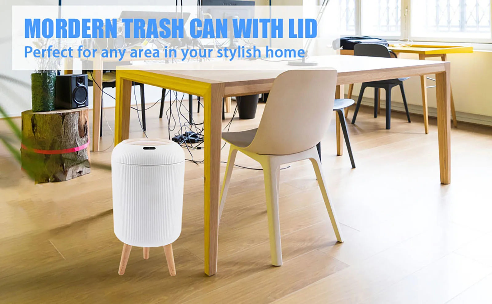 Smart Motion Sensor Trash Can with Lid