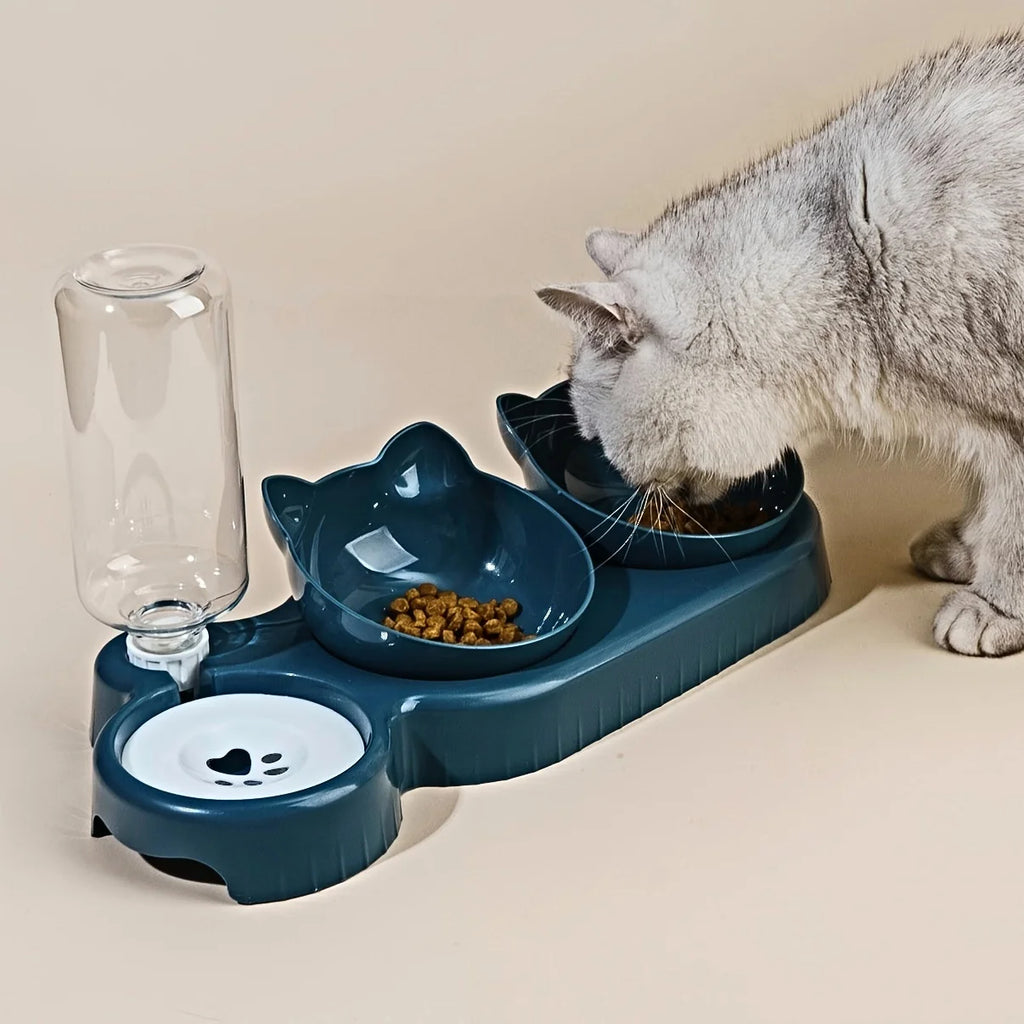 3-in-1 Cat Food & Water Bowl.