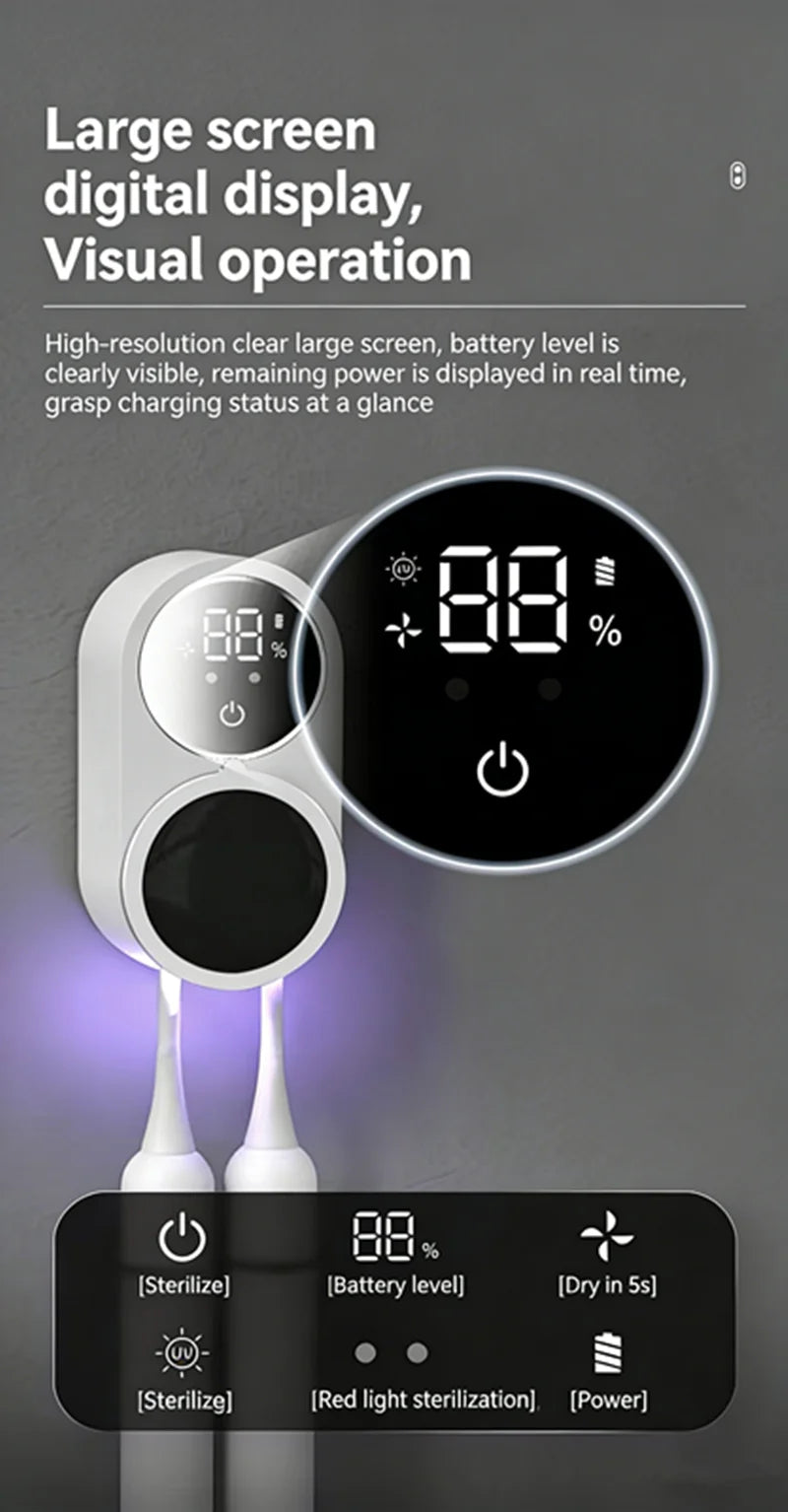 Smart Portable Toothbrush Sterilizer with Charge Display