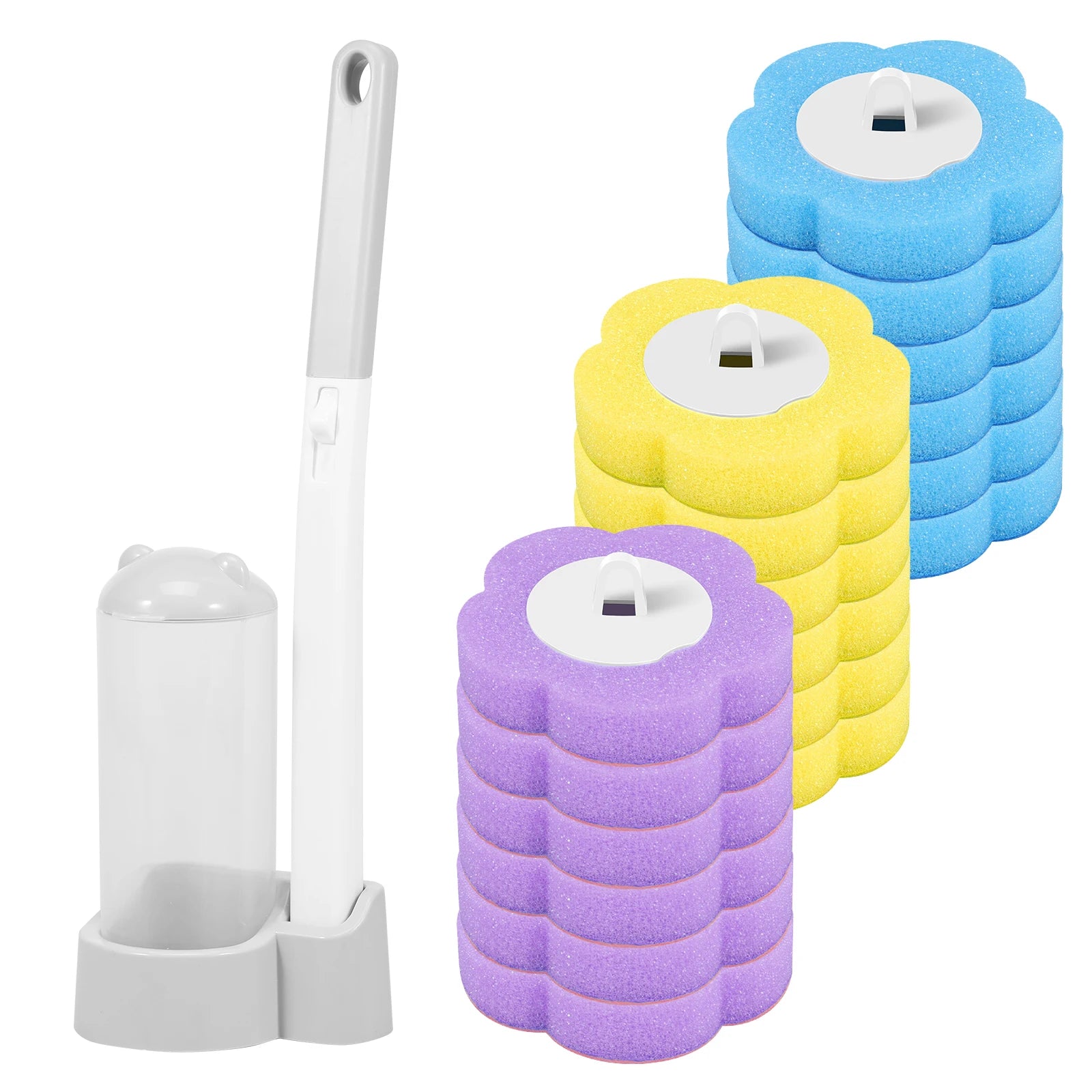 Disposable Toilet Brush Set with Elegant Holder