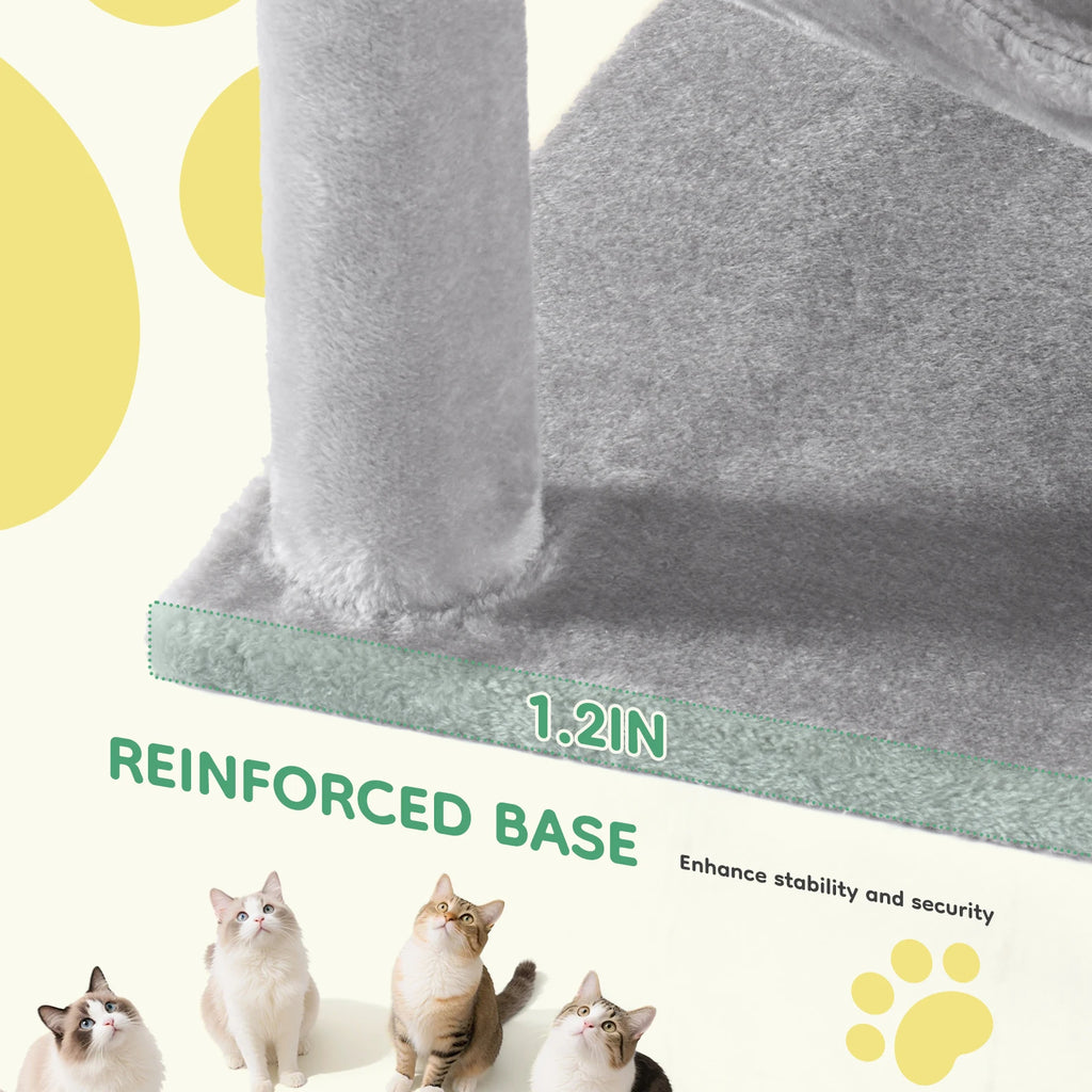 44-Inch Multi-Level Cat Climbing Tree with Sisal Scratching Posts