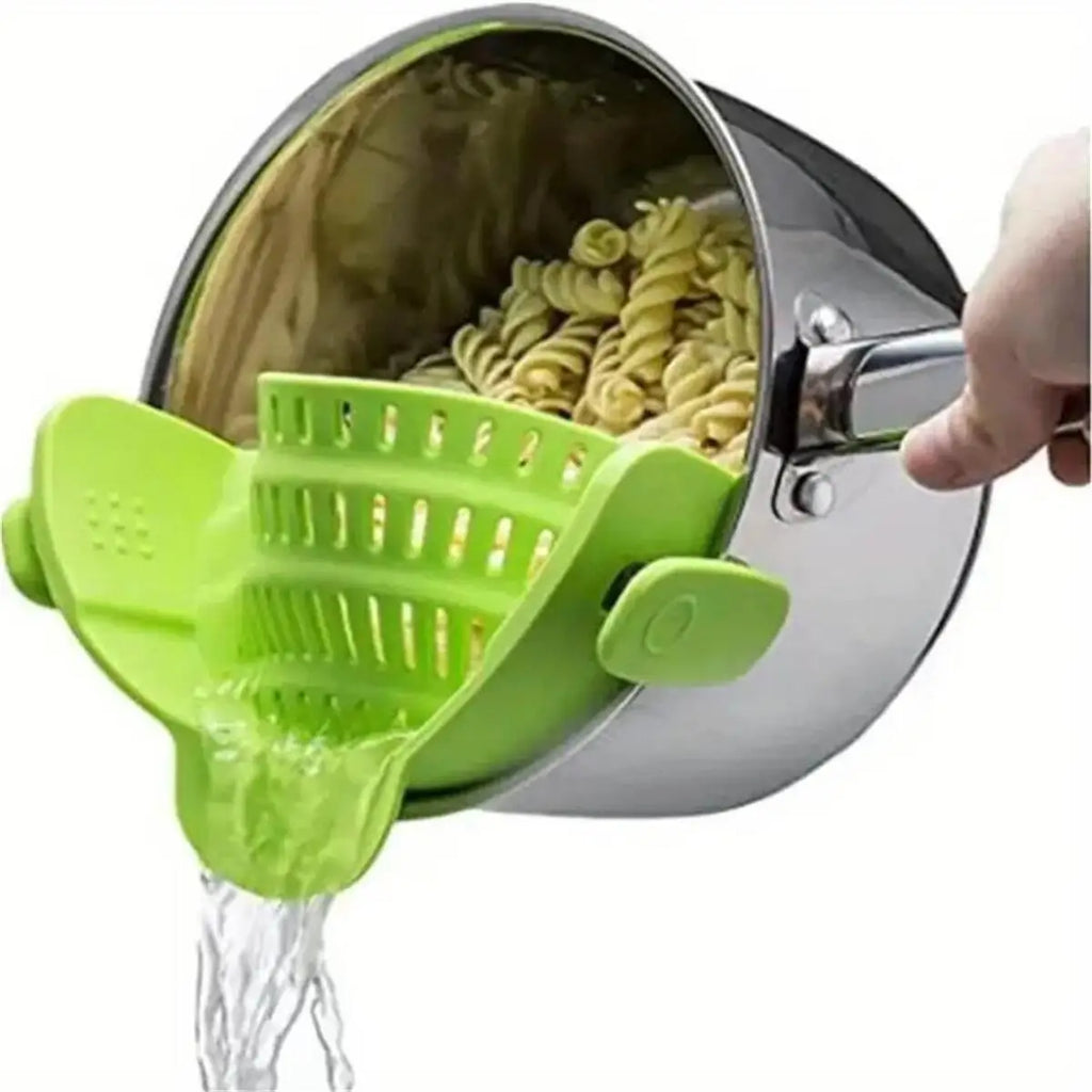 Adjustable Clip-On Pot Strainer for Easy Draining