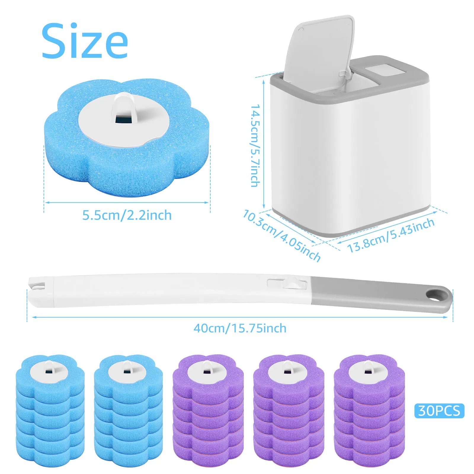 Disposable Toilet Brush Set with Elegant Holder