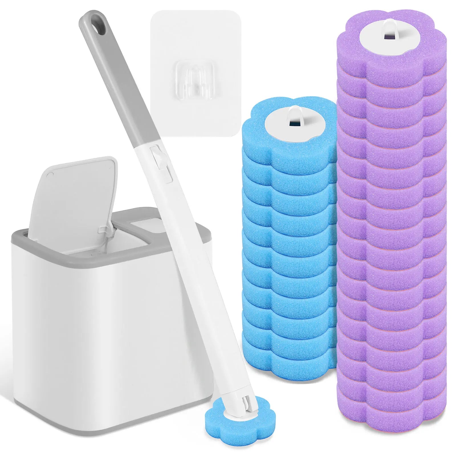 Disposable Toilet Brush Set with Elegant Holder