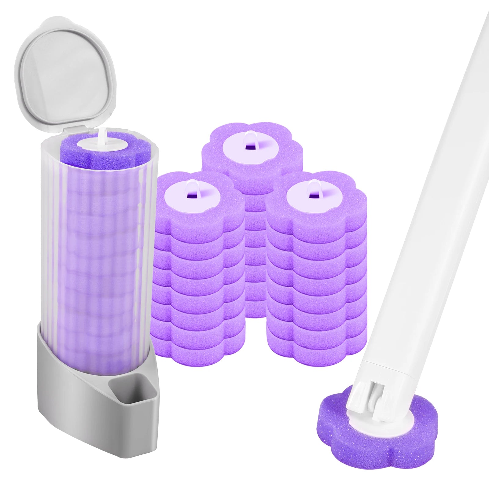 Disposable Toilet Brush Set with Elegant Holder
