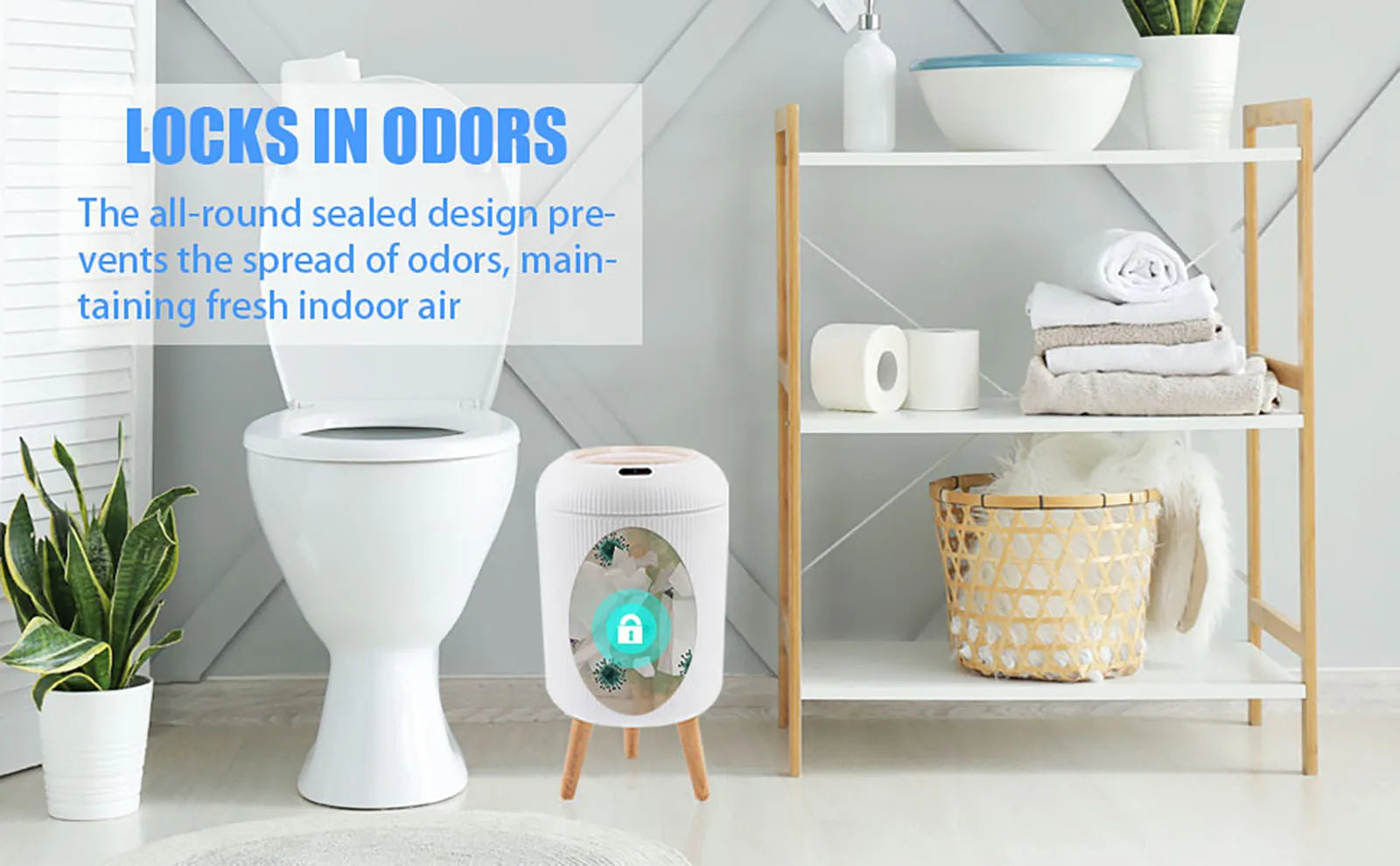 Smart Motion Sensor Trash Can with Lid