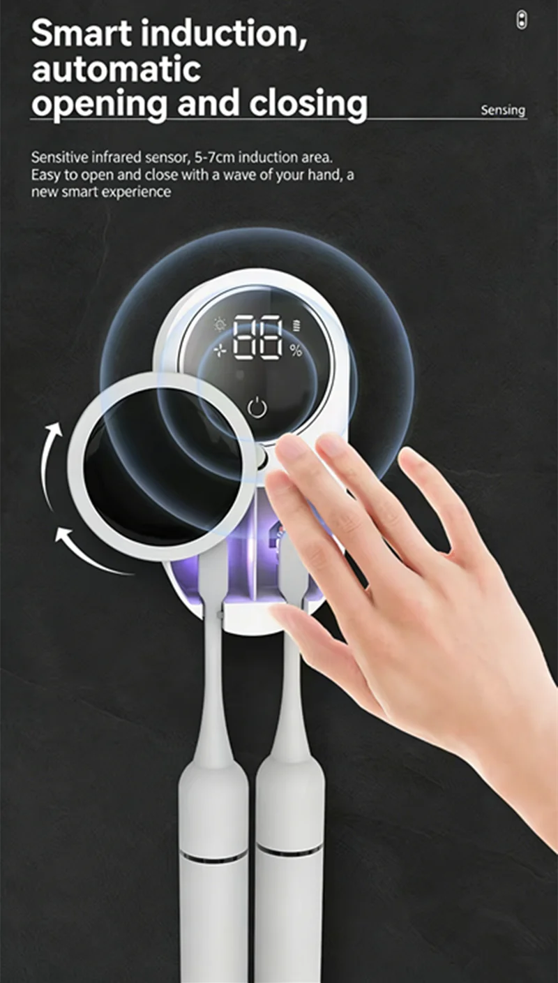 Smart Portable Toothbrush Sterilizer with Charge Display