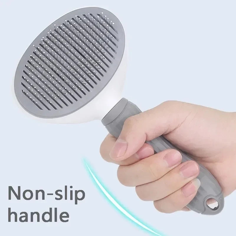 Self-Cleaning Pet Grooming Brush for Dogs & Cats – Gentle Hair Removal Comb