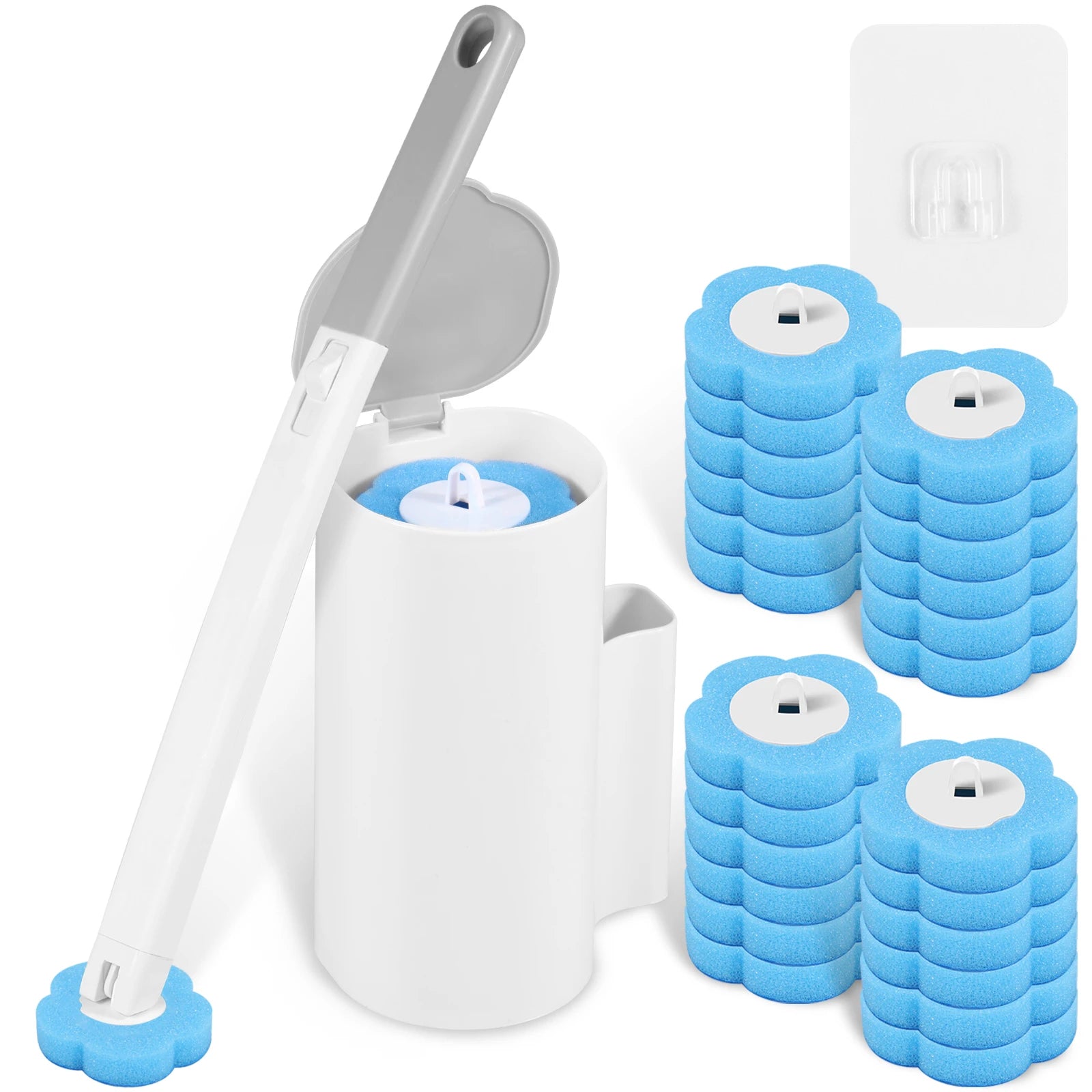 Disposable Toilet Brush Set with Elegant Holder