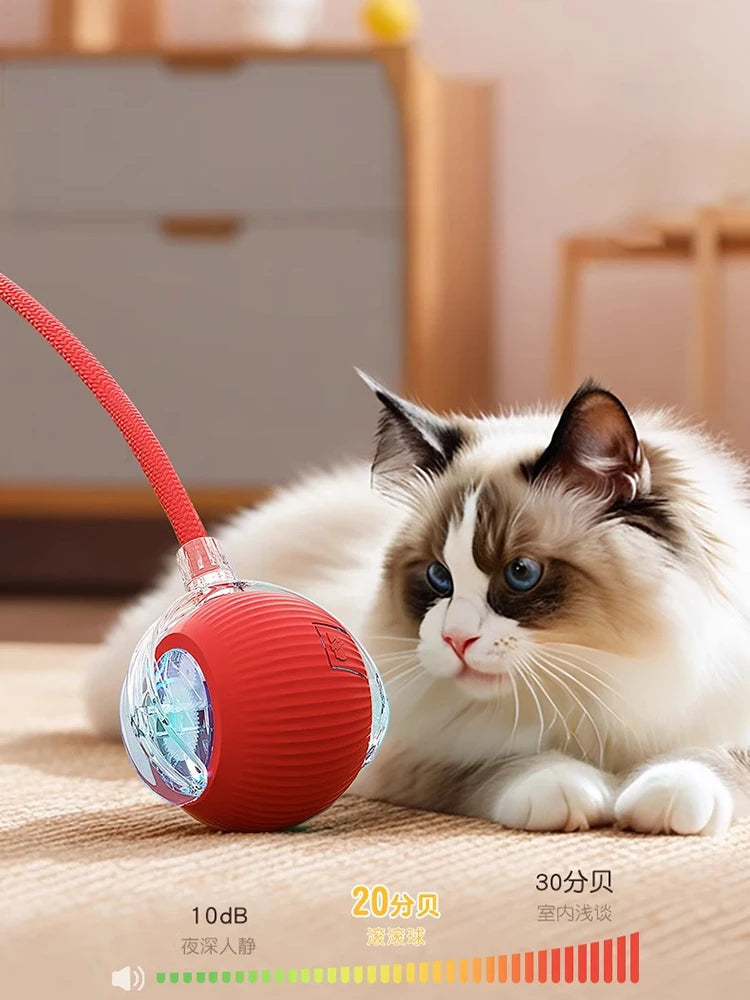 Rechargeable Interactive Pet Ball with Flexible Tail