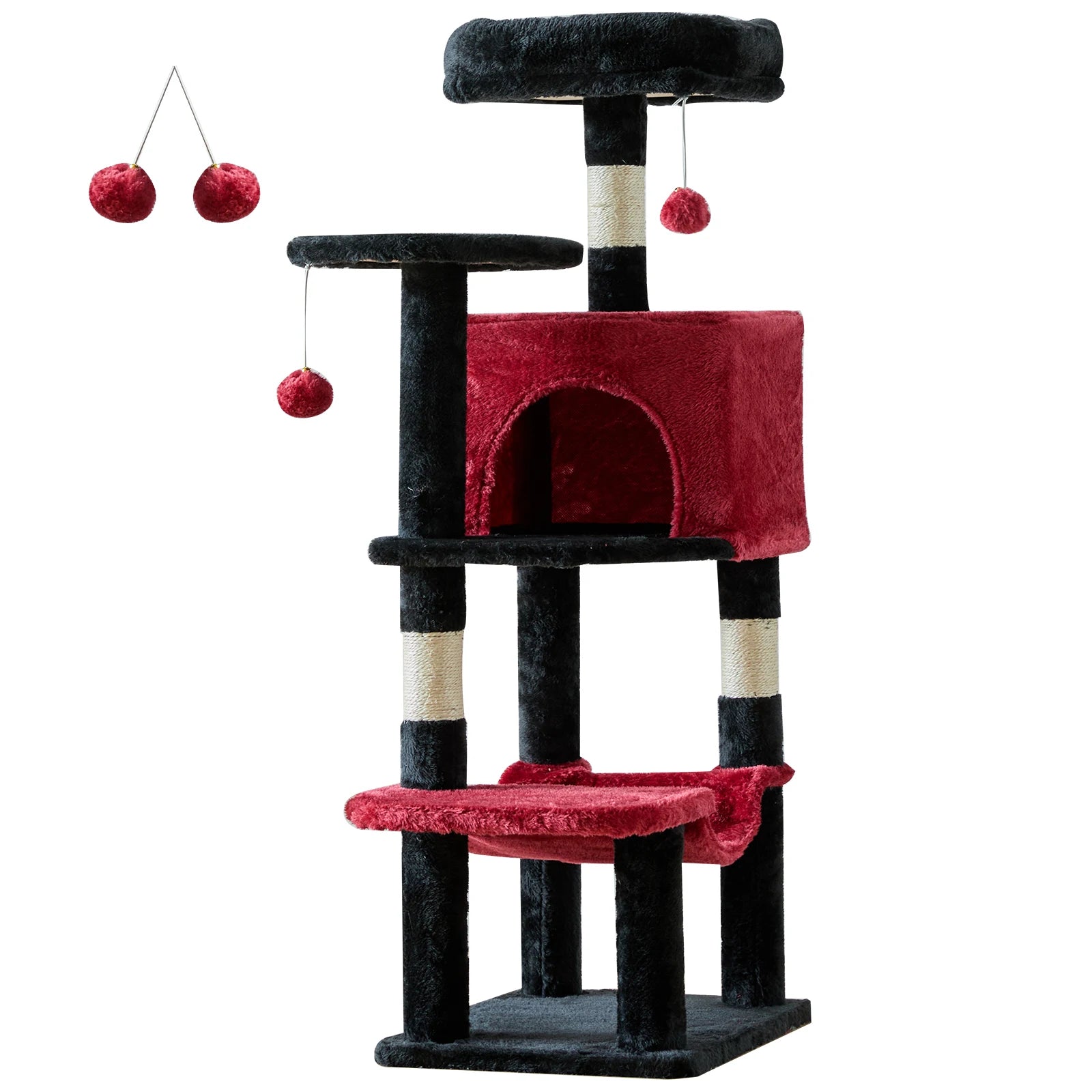 44-Inch Multi-Level Cat Climbing Tree with Sisal Scratching Posts