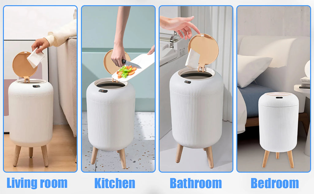 Smart Motion Sensor Trash Can with Lid