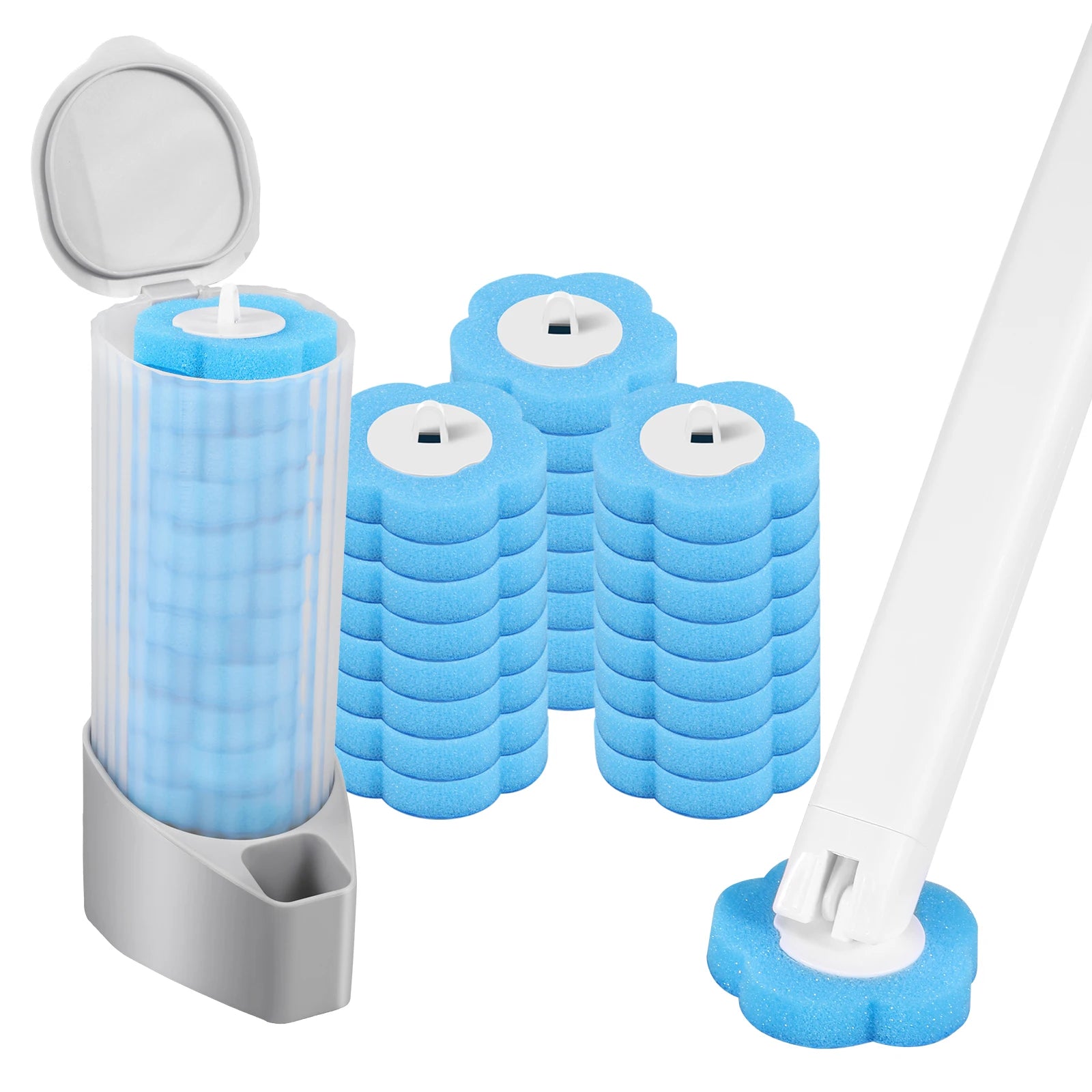 Disposable Toilet Brush Set with Elegant Holder