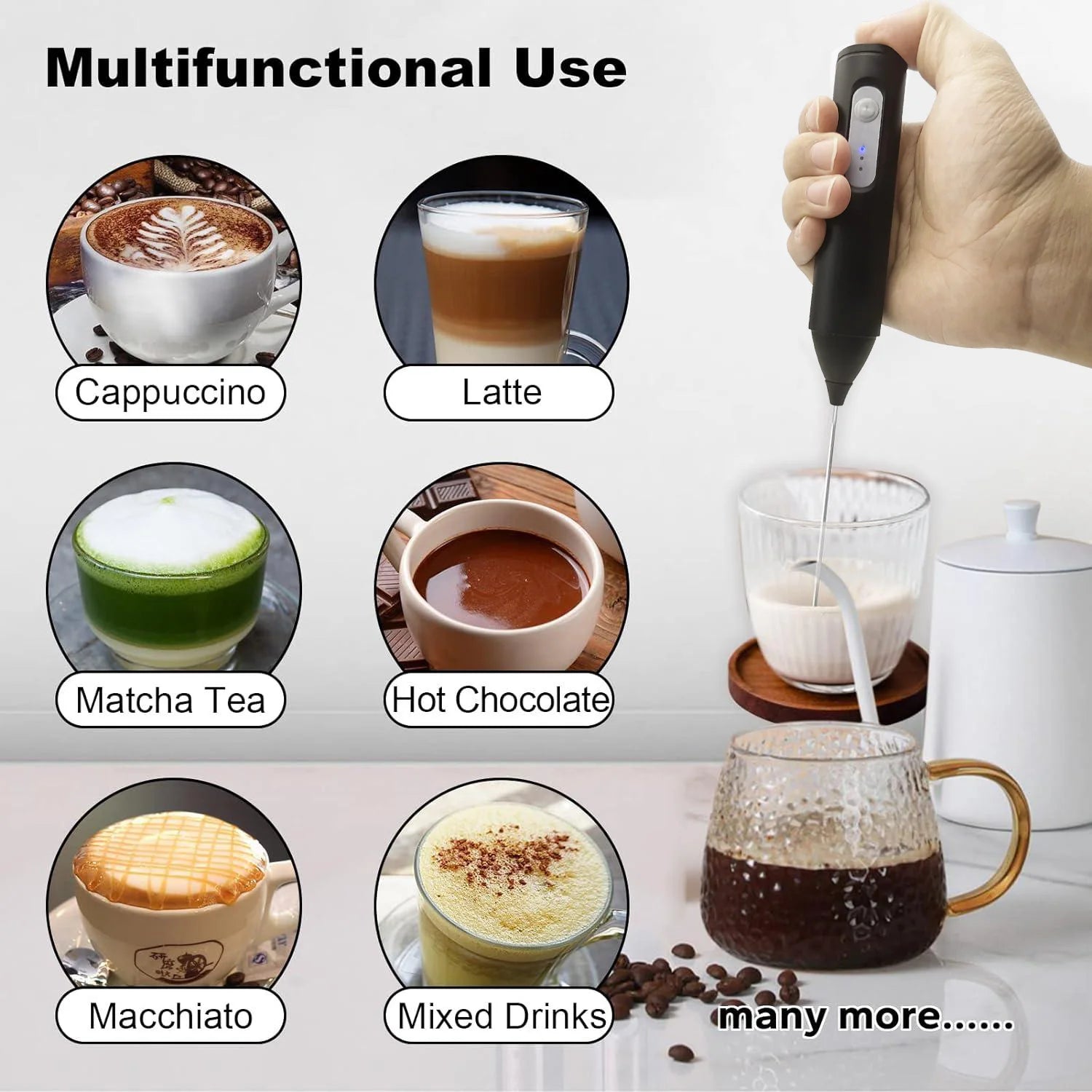 Rechargeable Beverage Foam Mixer