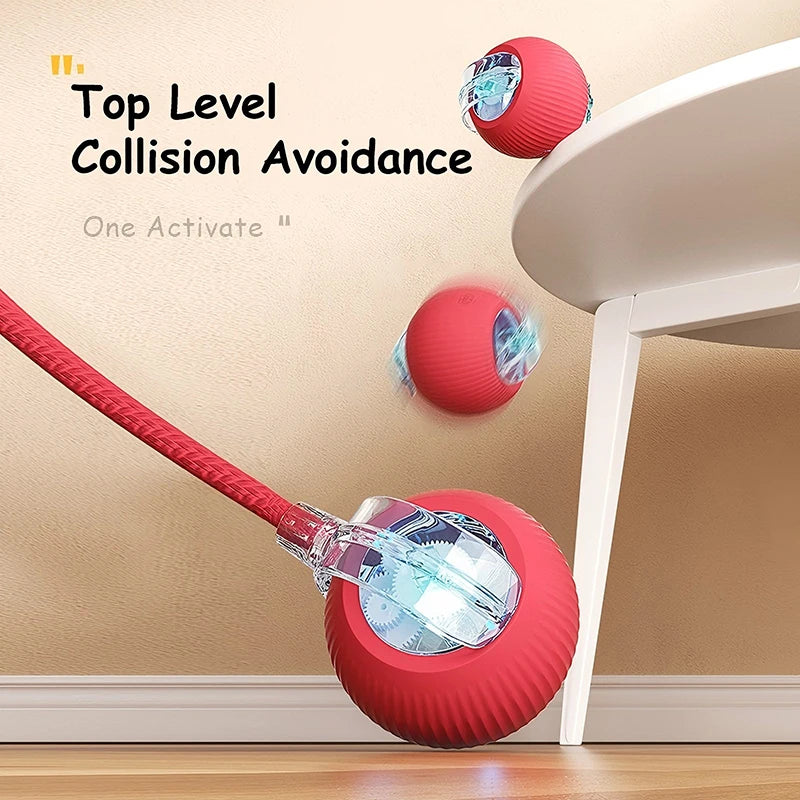 Rechargeable Interactive Pet Ball with Flexible Tail