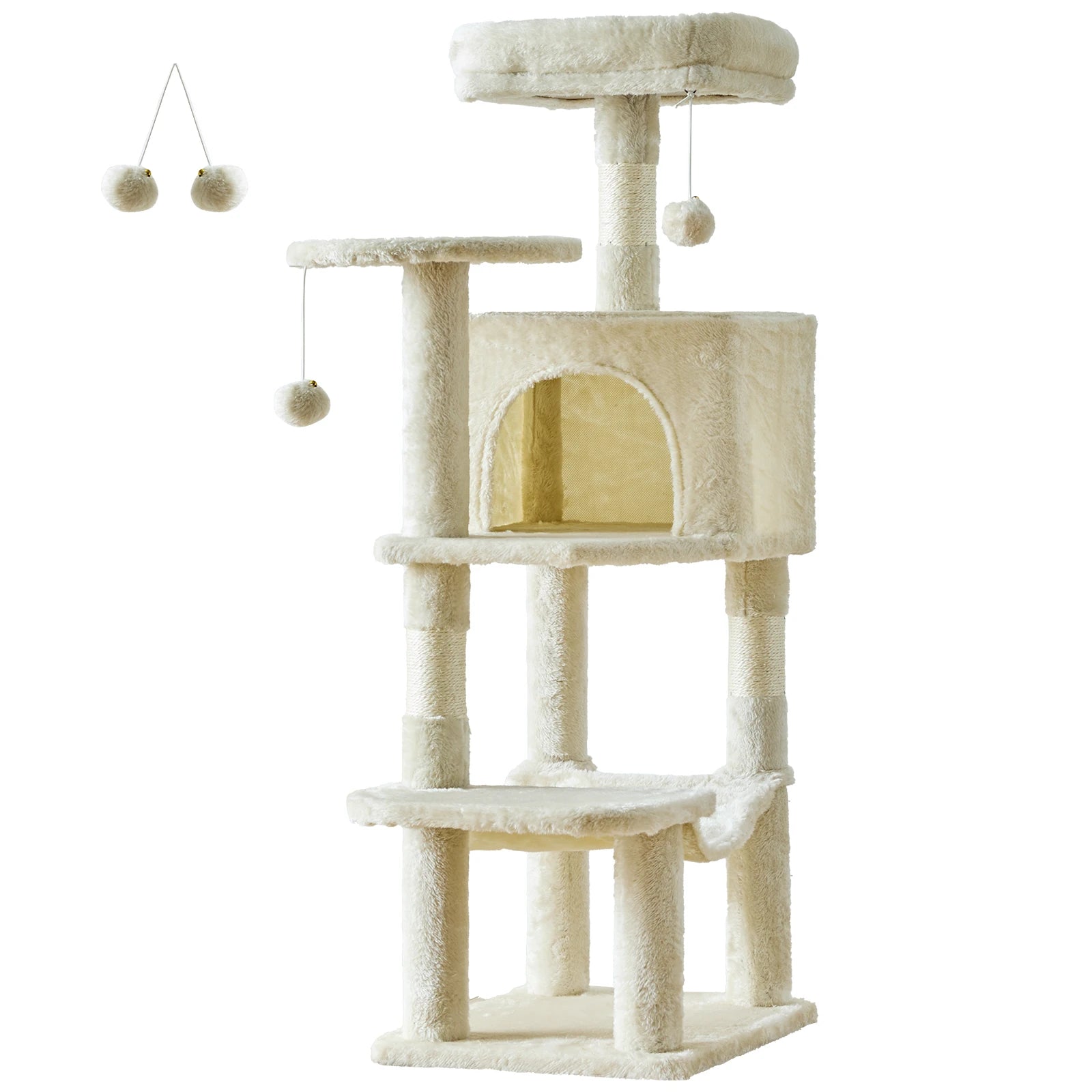 44-Inch Multi-Level Cat Climbing Tree with Sisal Scratching Posts