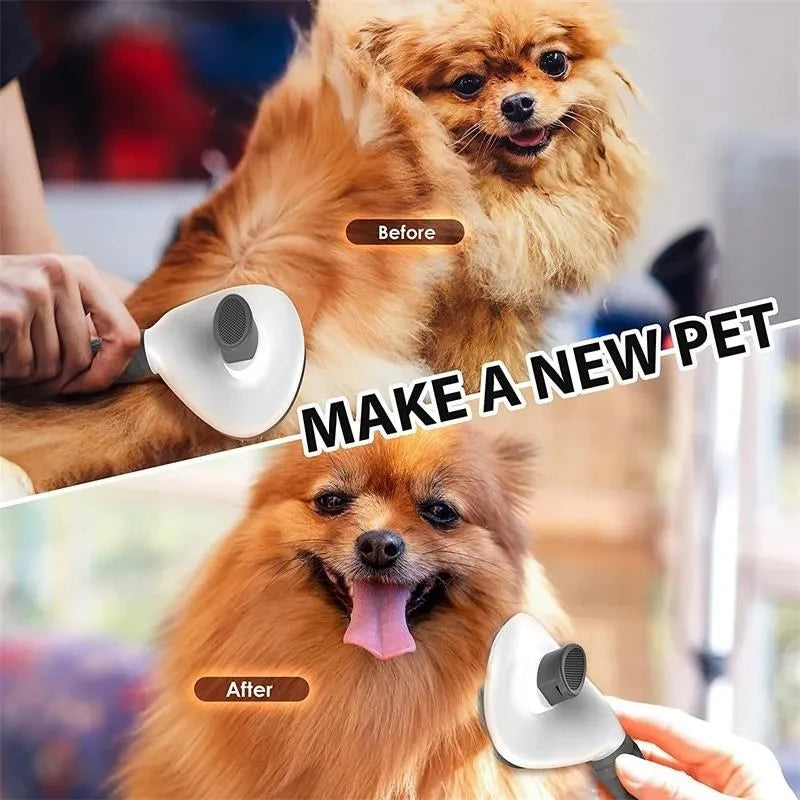 Self-Cleaning Pet Grooming Brush for Dogs & Cats – Gentle Hair Removal Comb