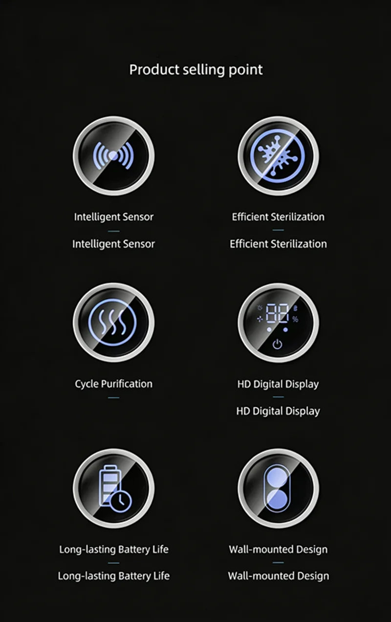 Smart Portable Toothbrush Sterilizer with Charge Display