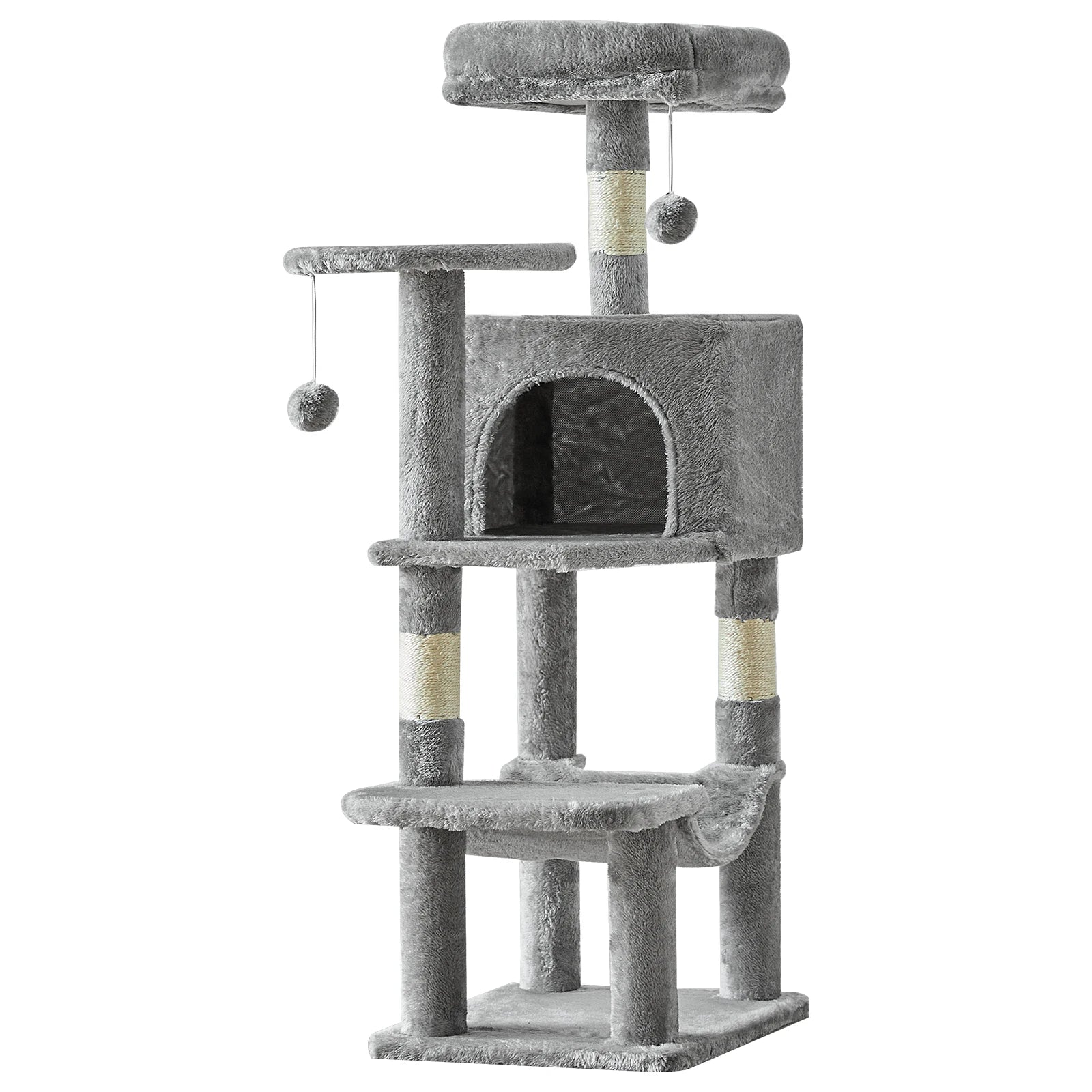 44-Inch Multi-Level Cat Climbing Tree with Sisal Scratching Posts